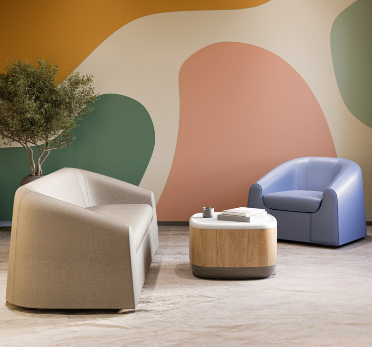 Groupe de fauteuils aménagés dans un espace intérieur