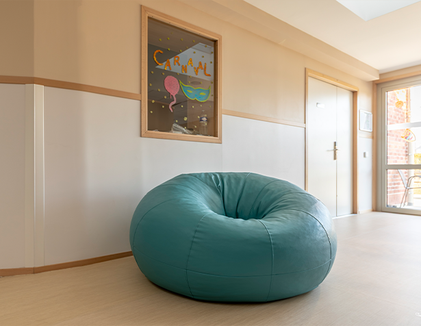 Pouf Boden installé à la MAS Le Quesnoy