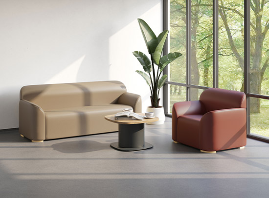 Canapé 3 places et fauteuil de la gamme Magna 2.0, au design épuré et robuste