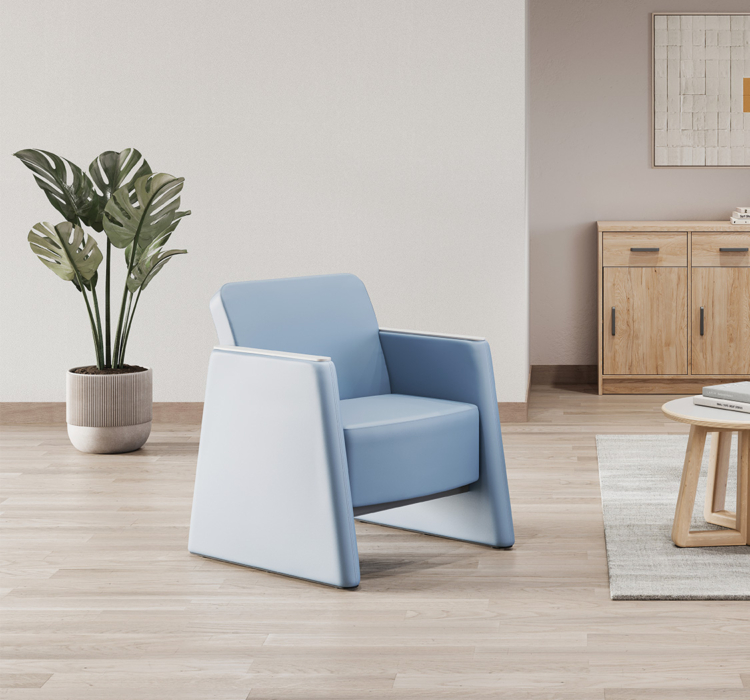 Shore fauteuil sécurisé avec accoudoirs en matériau compact dans un espace de soins moderne.